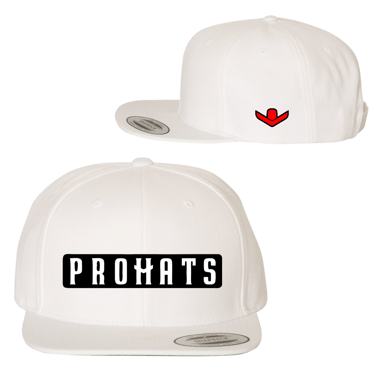 PROHATS Flat Brim Embroidered Logo Cap