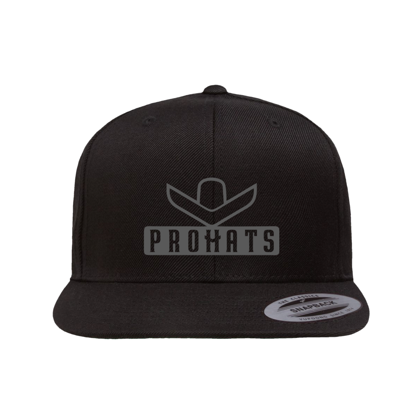 PROHATS Flat Brim 3D Puff Embroidered Logo Cap