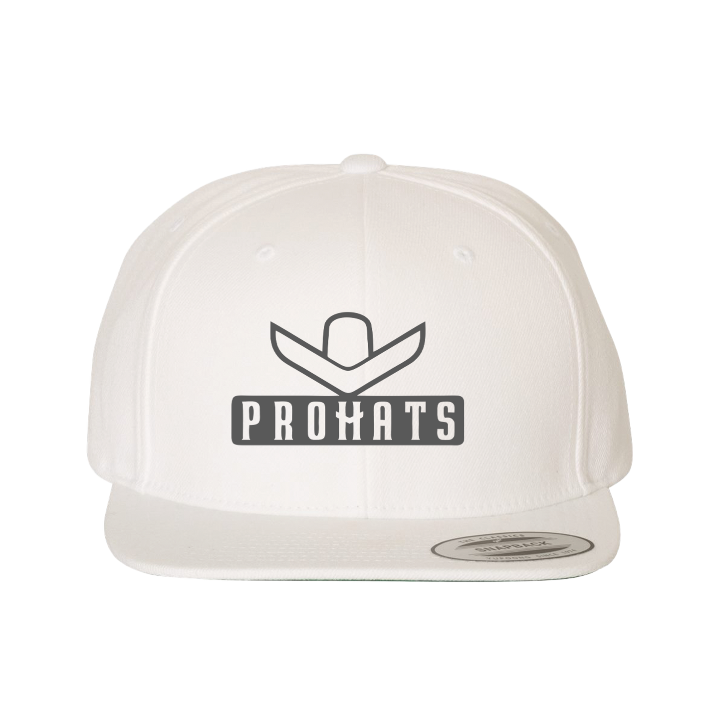 PROHATS Flat Brim 3D Puff Embroidered Logo Cap